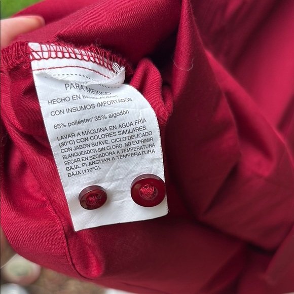 Cubavera Red Casual Button Down Shirt Short Sleeve - Picture 6 of 6